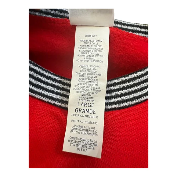 Vintage Mickey & Co. Disney Red Long Sleeve Sleep Shirt Nightgown Size Large - Picture 6 of 9